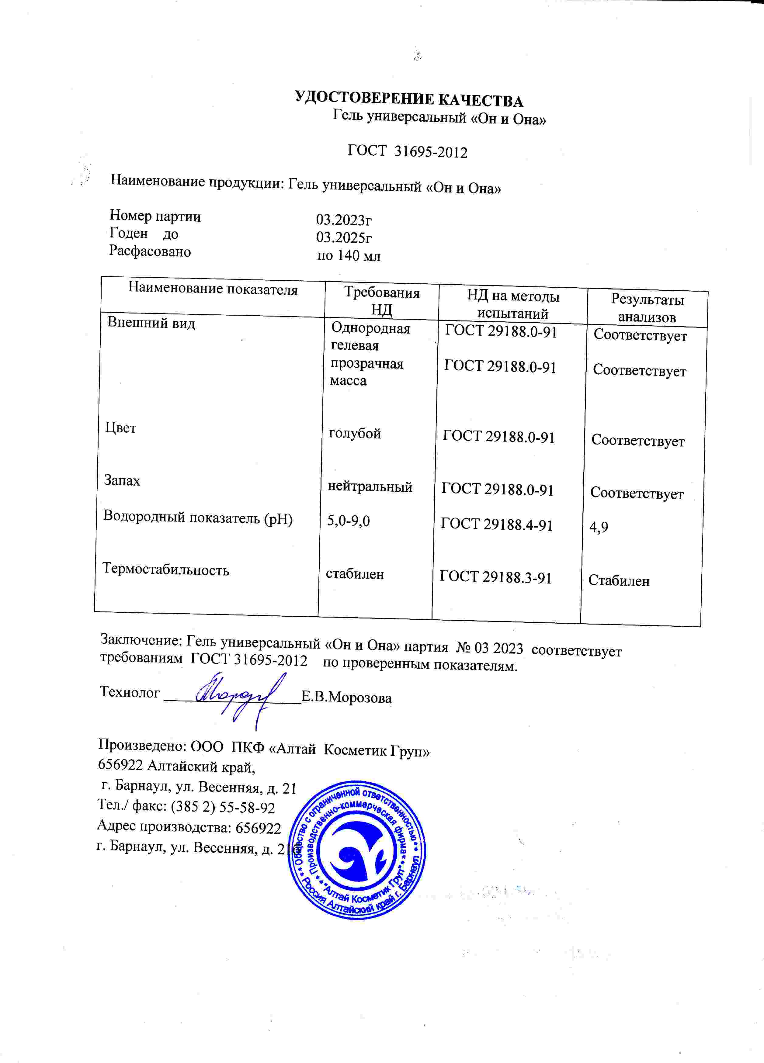 Паспорт №032023